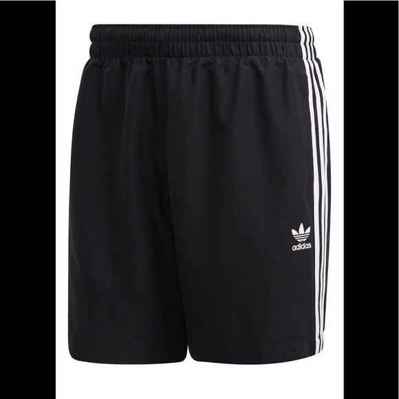 ADIDAS ORIGINALS 3-Stripes Swim Trunks Black - Picture 7 of 16